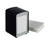 Relaxdays 1 Servilletero de Mesa Retro para Bar, Cafetería y Heladería, Acero, 15 x 9,5 x 11, Negro
