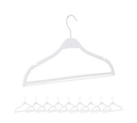 Relaxdays 10 Perchas de paja de trigo blancas blanco,plata