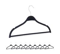 Relaxdays 10 Perchas de paja de trigo negras negro,plata