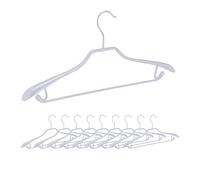 Relaxdays 10 perchas para ropa antideslizantes plata,gris