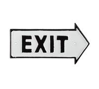 Relaxdays 10 placas "EXIT" blanco,negro
