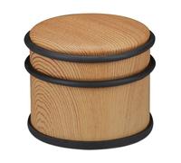 Relaxdays 10 topes para puerta con efecto madera marrón claro,negro