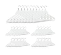 Relaxdays 100 perchas de madera blancas blanco,plata