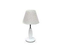 Relaxdays 10018920 - Lampara de mesa, base madera, modelo elegante, cable 163 cm de largo, socket E27