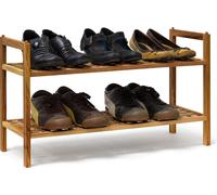 Relaxdays 10019276, abierto, nogal, madera, madera, 2 estantes, 690 mm, 405 mm