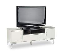 Relaxdays 10025025 Mueble TV con Cajón, Mesa Televisión, DM y Metal, Gris y Negro, HBT: 44 x 120 x 40 cm