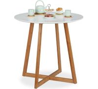 relaxdays 10025519_0: Mesa de comedor redonda blanca relaxdays