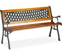 Relaxdays 10026110, , Marrón, Verde, Hierro fundido, Cloruro de polivinilo (PVC), Madera, 220 kg, 1250 mm, 520 mm, 730 mm