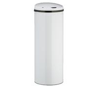 Relaxdays Cubo de basura de 50L con sensor blanco,negro