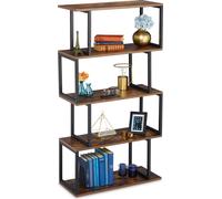 Relaxdays Librería diseño industrial marrón,negro