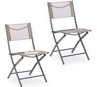 Relaxdays 10035909, 120 kg, Silla de camping, 4 patas, 3,3 kg, Poliéster, Acero, Beige
