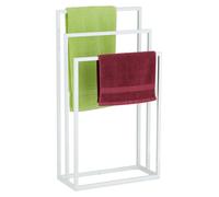 Relaxdays Toallero de pie blanco con 3 barras blanco