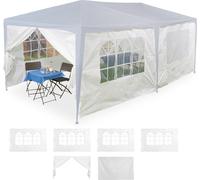Relaxdays Laterales para carpa blancos en set de 6 blanco,transparente