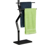 Relaxdays Toallero de pie en zigzag color negro negro