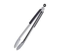 Relaxdays 10x pinzas de acero inoxidable para asar negro,plata