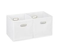 Relaxdays 12 cajas organizadoras de tela blancas blanco,plata