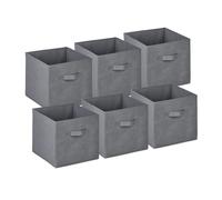 Relaxdays 12 cajas organizadoras gris
