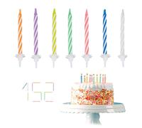 Relaxdays 1520 Velas para tartas de cumpleaños blanco,azul,rosa