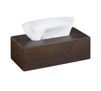 Relaxdays 2 Cajas dispensadoras pañuelos marrón marrón oscuro