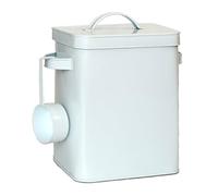 Relaxdays 2 cajas metálicas herméticas con cuchara blanco