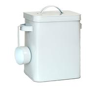 Relaxdays 2 cajas metálicas herméticas con cuchara blanco