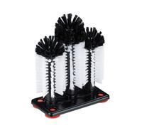 Relaxdays 2 cepillos limpia vasos blanco,rojo,negro
