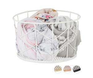 Relaxdays 2 cestas blancas de metal redondas blanco