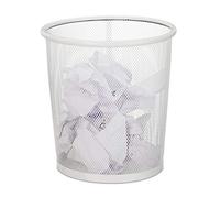 Relaxdays 2 Papeleras pequeñas alambre blanco blanco