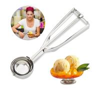 Relaxdays 2 cucharas helado acero inoxidable 53 cm plata