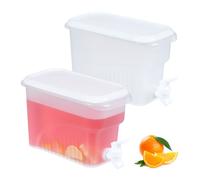 Relaxdays 2 dispensadores de bebidas 3 L nevera blanco,transparente