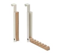 Relaxdays Pack de 2 ganchos plegables para puerta beige,marrón claro