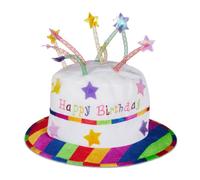 Relaxdays 2 gorros cumpleaños con forma de tarta blanco,azul,rojo