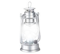 Relaxdays 2 lámparas LED forma de farol plateadas plata,transparente