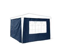 Relaxdays 2 Paredes Laterales para Carpas de 3 x 3 m, 190 x 290 cm, 1 Ventana PVC, 100 g PE, p, Azul