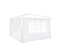 Relaxdays 2 Paredes Laterales para Carpas de 3 x 3 m, 190 x 290 cm, 1 Ventana PVC, 100 g PE, p, Blanco