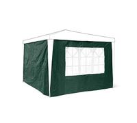 Relaxdays 2 Paredes Laterales para Carpas de 3 x 3 m, 190 x 290 cm, 1 Ventana PVC, 100 g PE, p, Verde