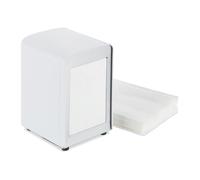 Relaxdays 2 servilleteros de mesa de bar blancos blanco,plata