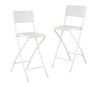 Relaxdays 2 taburetes altos de cocina estilo ratán blanco