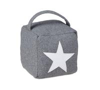Relaxdays 2 topes para puerta con estrella y asa blanco,gris