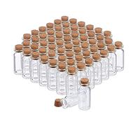 Relaxdays 240 Mini recipientes de cristal con tapón de corcho, Especieros pequeños, 10ml, Transparente