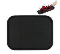 3 Bandejas de Bar, Superficie Antideslizante, Plato Rectangular Camareros, Bebidas, Gastronomía, 41 x 30 cm, Negro