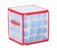 Relaxdays 3 cajas organizadoras adornos de Navidad blanco,rojo,transparente