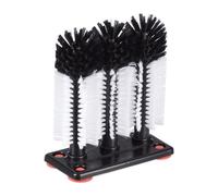 Relaxdays 3 cepillos limpia vasos blanco,rojo,negro