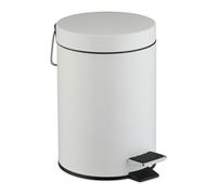 Relaxdays Cubo de basura baño 3 L con cierre suave blanco,negro