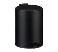 Relaxdays Cubo de basura baño 3 l con cierre suave negro