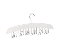 Relaxdays 3 Perchas para cinturones madera blanca blanco,plata