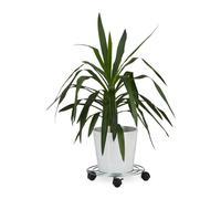 Relaxdays 3 soportes macetas ruedas con freno negro,plata