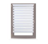 Relaxdays 3 x Estores dobles de tela blanco blanco,transparente