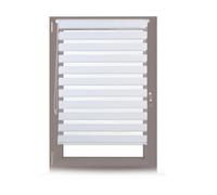 Relaxdays 3 x Estores dobles de tela blanco blanco,transparente