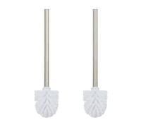Relaxdays 4 cepillos de baño blancos blanco,plata